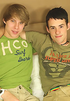 Twinks Jade and Maxx Halliwell fucking on the bed.