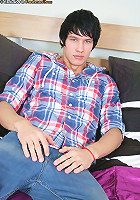 Aaron loves to show off his uncut cock.