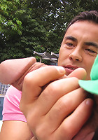 Tight gay dude falling in trouble with a massive cock